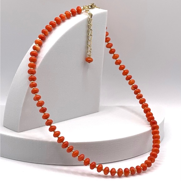 Coral Gemstone Necklace/Choker - Picture 3 of 8